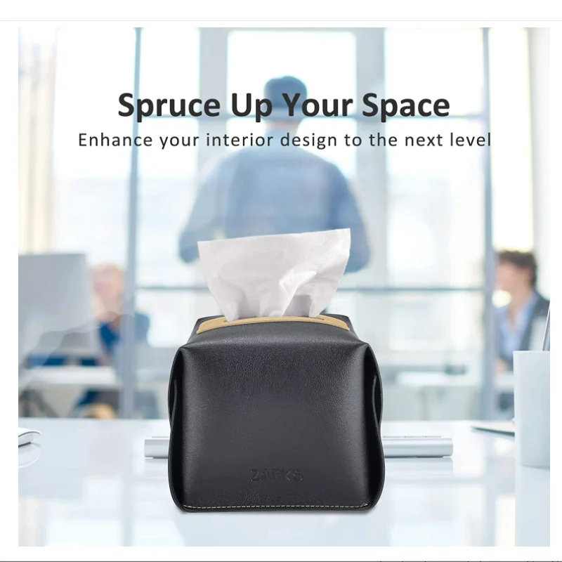 Современный квадратный держатель из искусственной кожи для салфеток декоративный держатель-органайзер