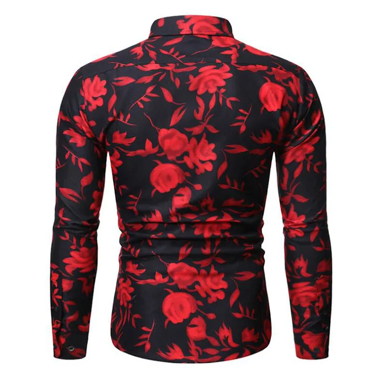 mens black and red dress shirt Men's Slim Fit Solid Color Dress Shirt (Red) Red / Medium/15-15.5 Neck/34-35 Sleeve main image 1