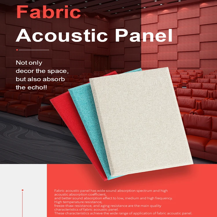 TianGe Soundproof Room Acoustical Solution System Fabric Wrapped Fiber Glass Wall Cinema Acoustic Panels for the Ceiling