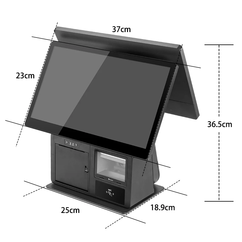 One-Stop POS Systems Dual Big Screen Point of Sales POS for Pharmacy POS Manufacturer