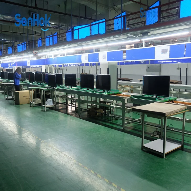 1 Year Warranty Automatic Tooling Board Chain Conveyor 65 Inches LED TV Assembly Line With PLC Control System