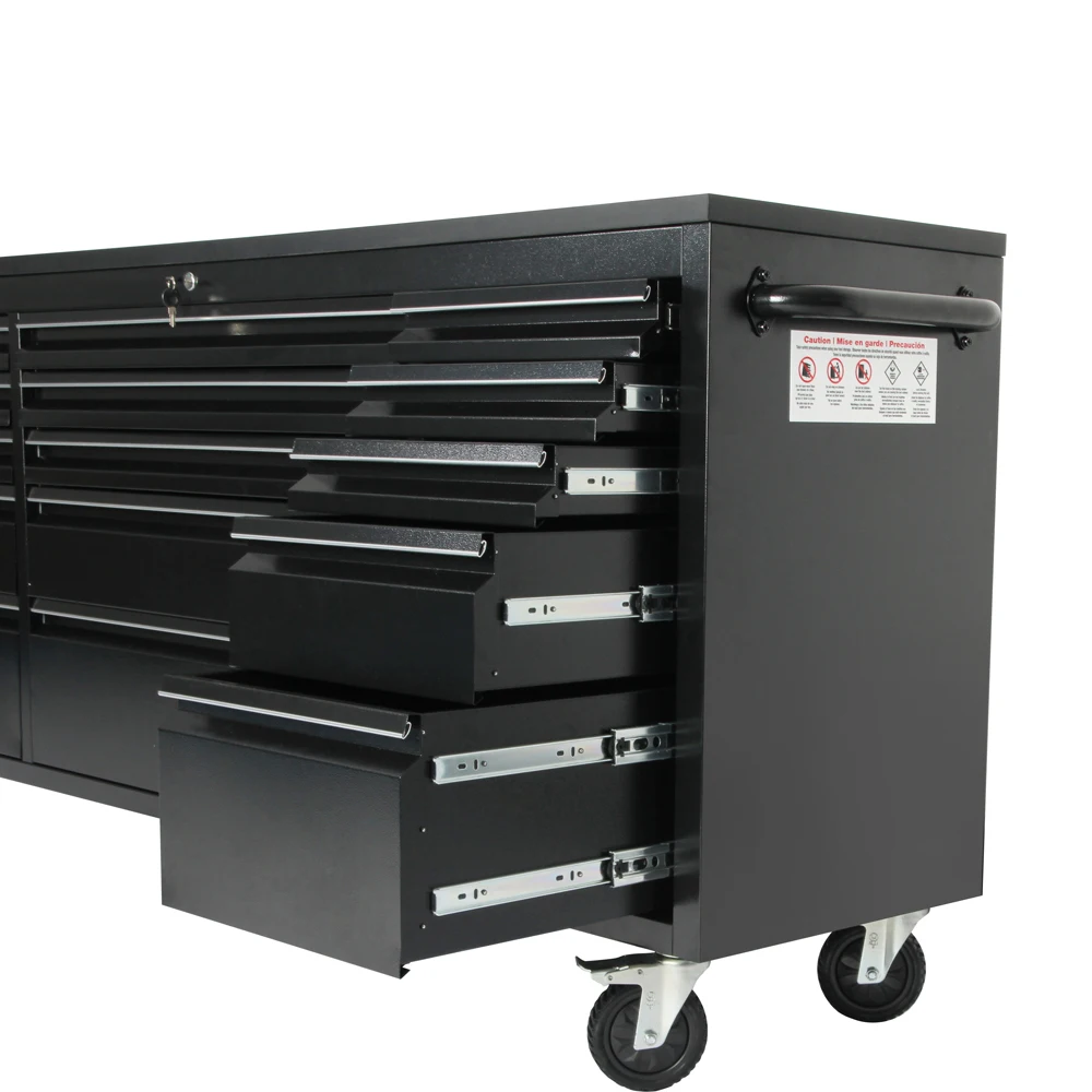 HYXION HTC7215 Rolling 15 Drawers Toolbox US Garage 4 Casters Stainless Steel Tool Storage