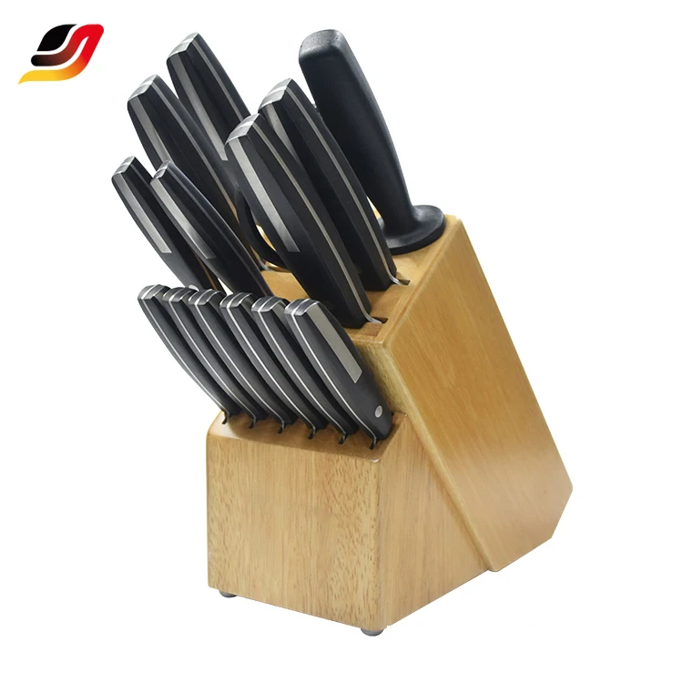 High Quality 15 Pcs Stainless Steel POM Handle Kitchen Knife Set