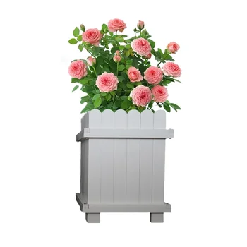Hot Sale PVC Vinyl Plastic Garden shape flower box luxury rose flower box design planting box