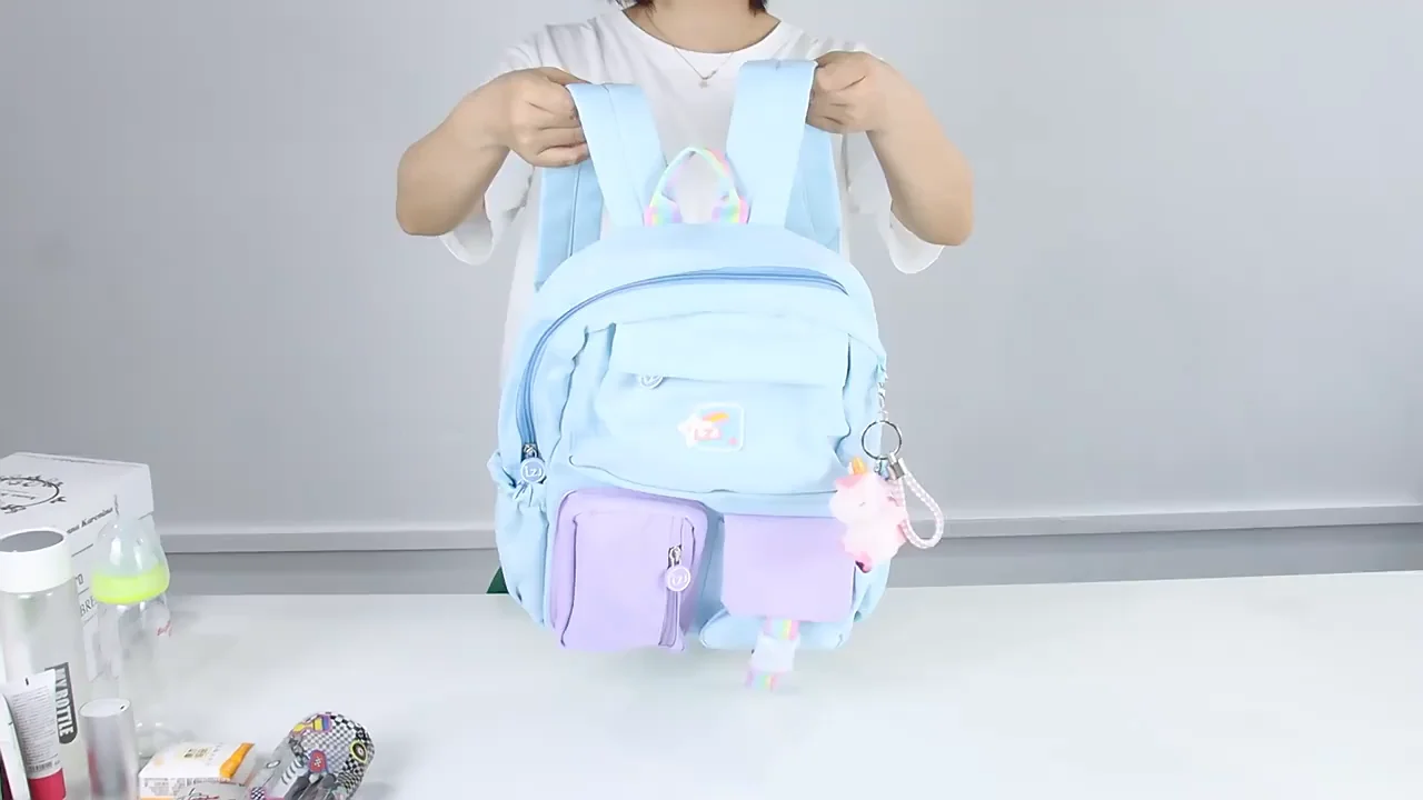 Best Selling Waterproof Polyester School Bags Lightweight Lovely Pink