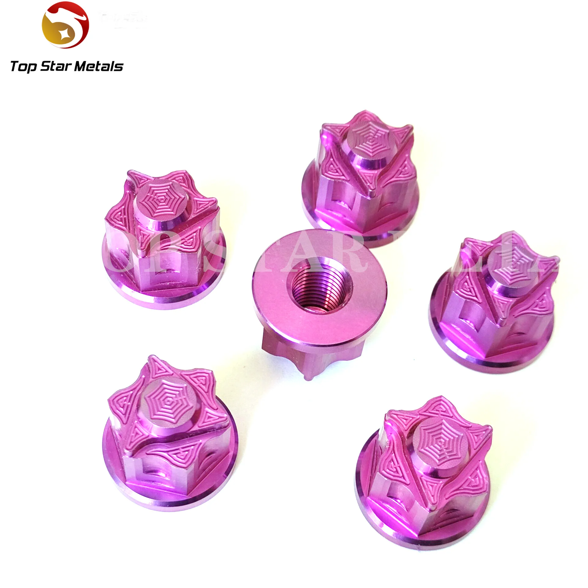 Titst M8 M10 M12 M14 Titanium Full Nuts Titanium Nylon Flanged Bi Hex