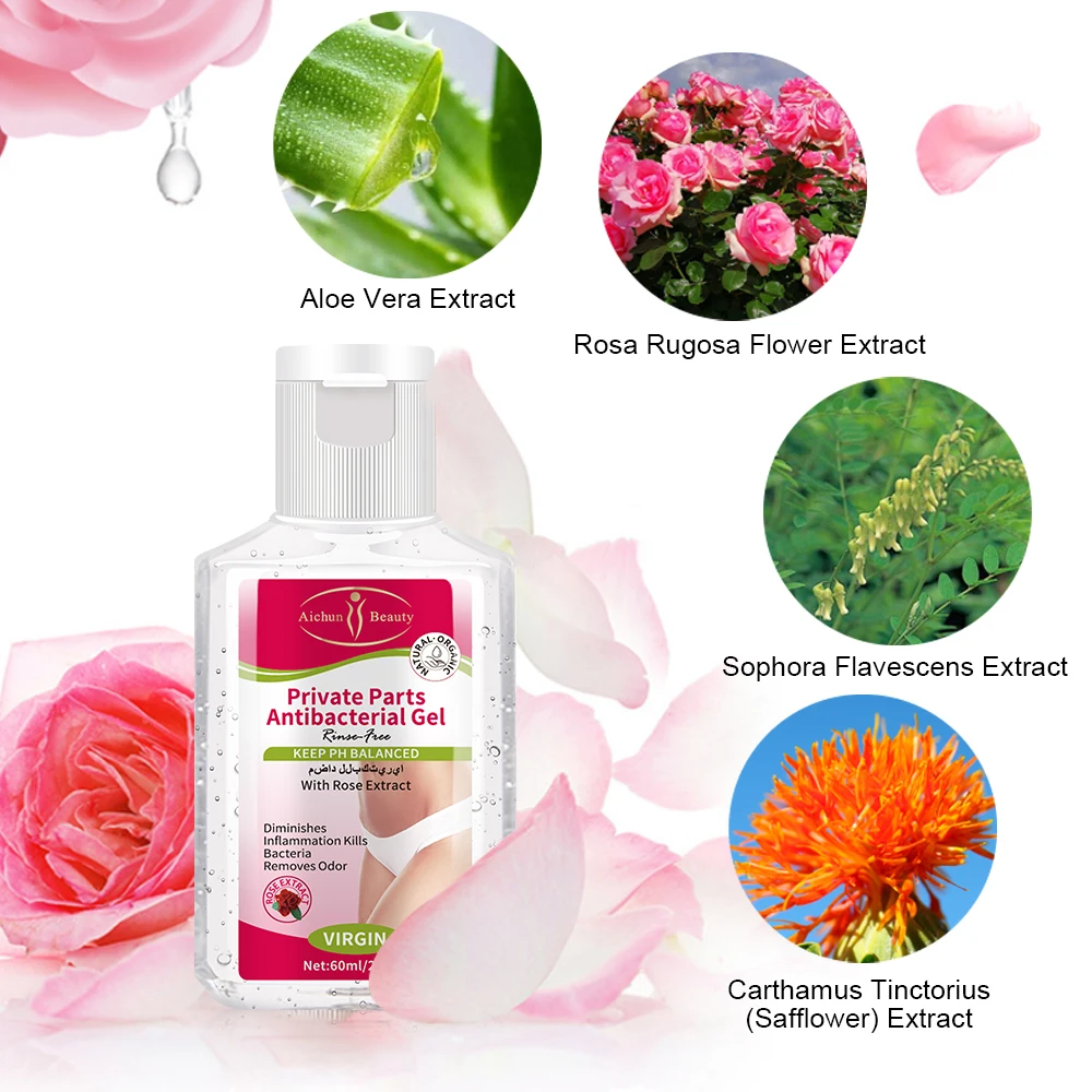 OEM Rose Odor Block Daily Cleansing Intimate Feminine Wash for Women Rinse-free Gel