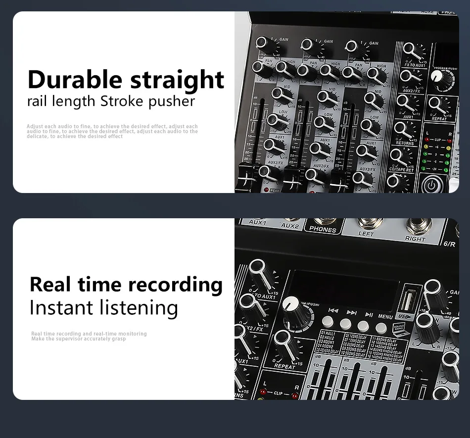 Professional 8 Channel Sound Audio Console  DSP Effector Stage Controller Dj Mixer for Show