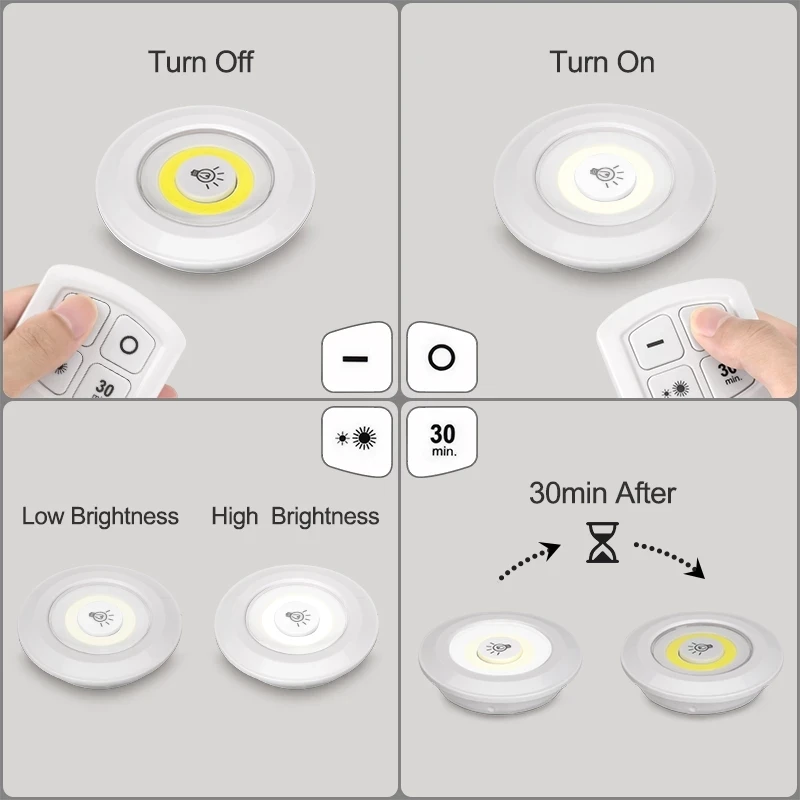 Wireless LED Puck Lights with Remote Control for under Cabinet Lighting