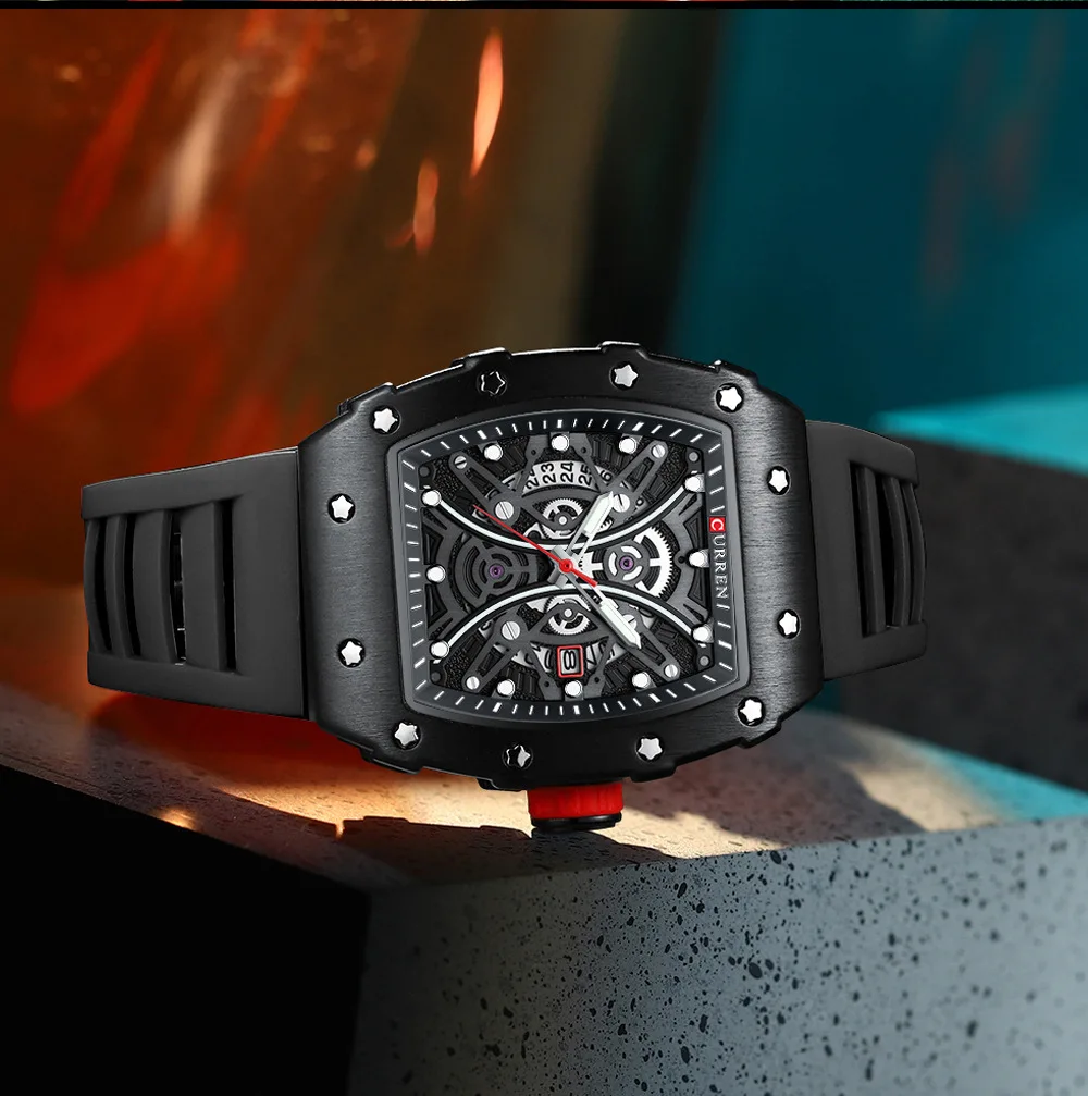 Reloj Analogico Reloj Curren Negro Hombre CURREN 8438, Nuevos