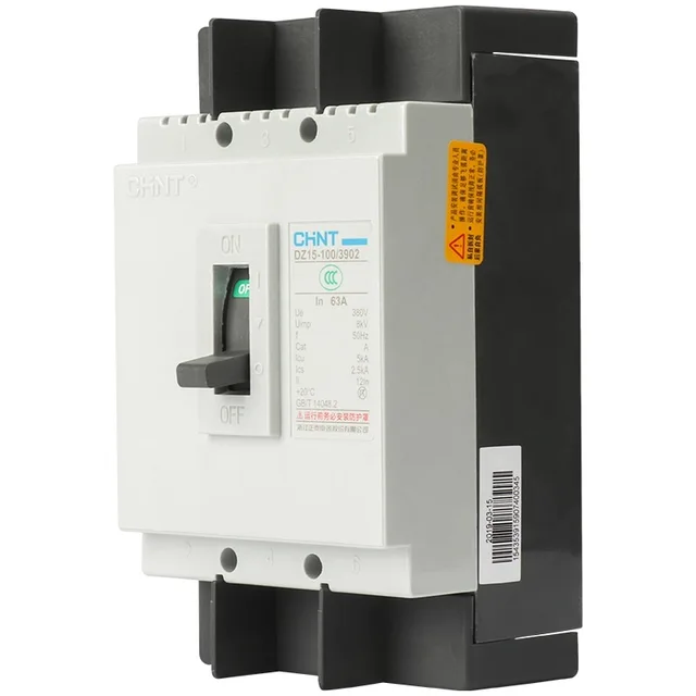 Single-Phase DZ15-100-3902-63A Circuit Breaker for Power Distribution Equipment