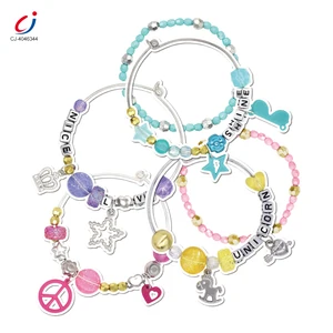 Chengji Beautiful Girl Toy Jewelry Set Colorful Portable Handbox Fashion Jewelry Making Kids Diy Beaded Charm Bracelet Toys