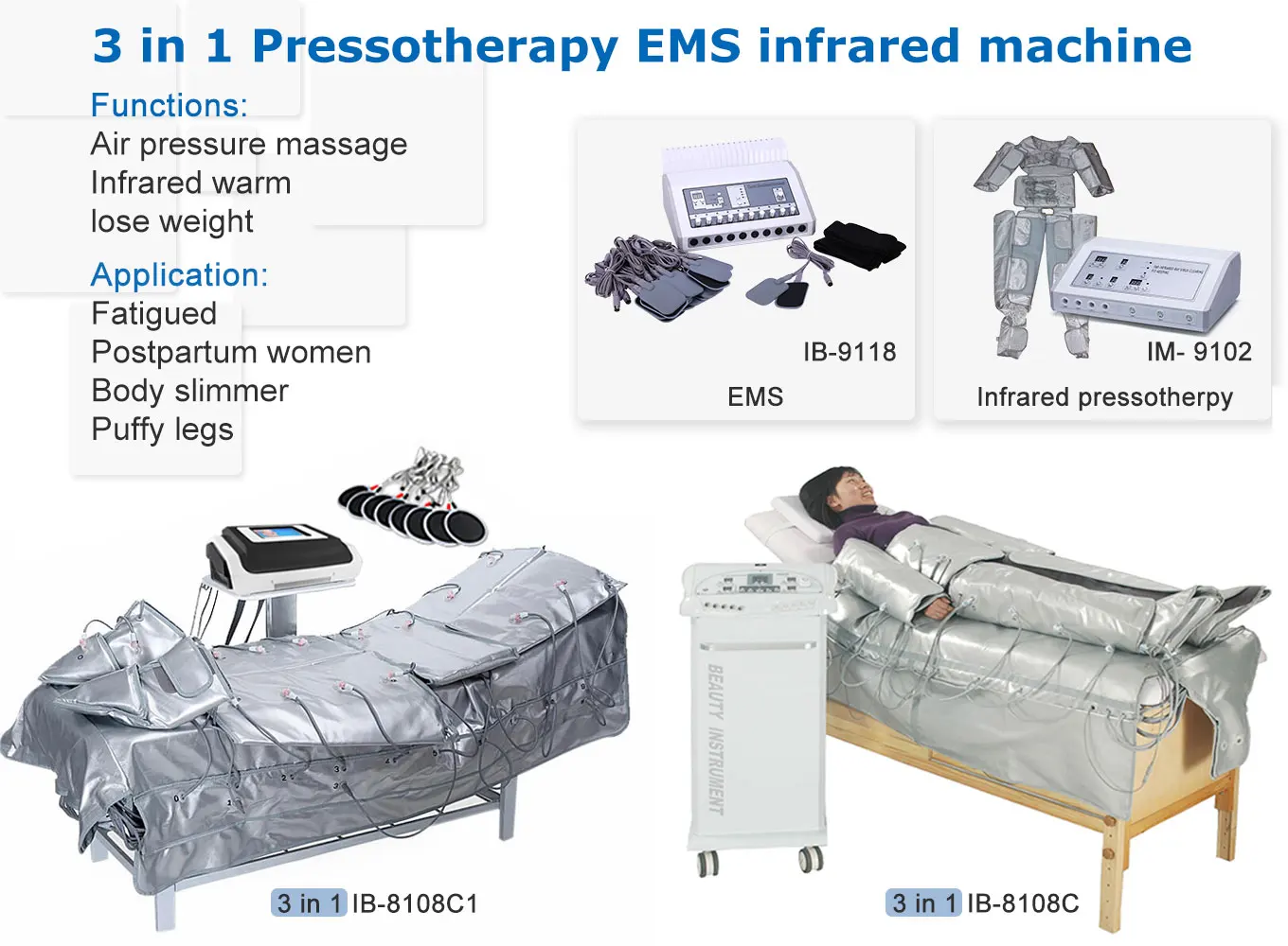 Far Infrared Heated Presoterapia Suit Jacket Plus Pants Whole Body 