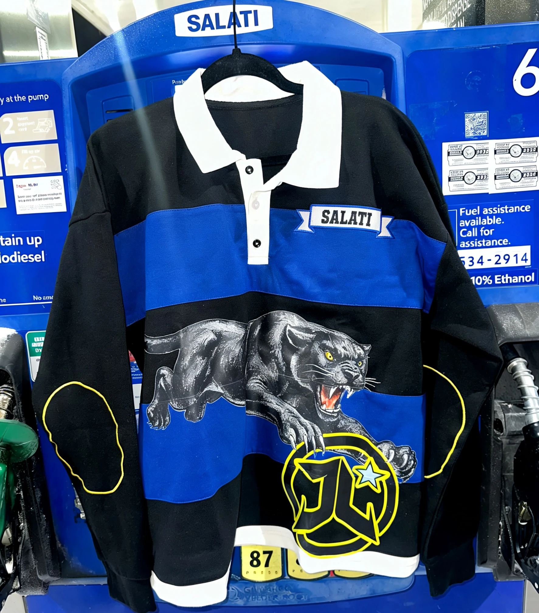 Salati Custom Designer Screen Print 300 Gsm Cotton Oversized Boxy Long Sleeve Stripe Rugby Long Sleeve T-shirts Men Polo Shirt gallery 7