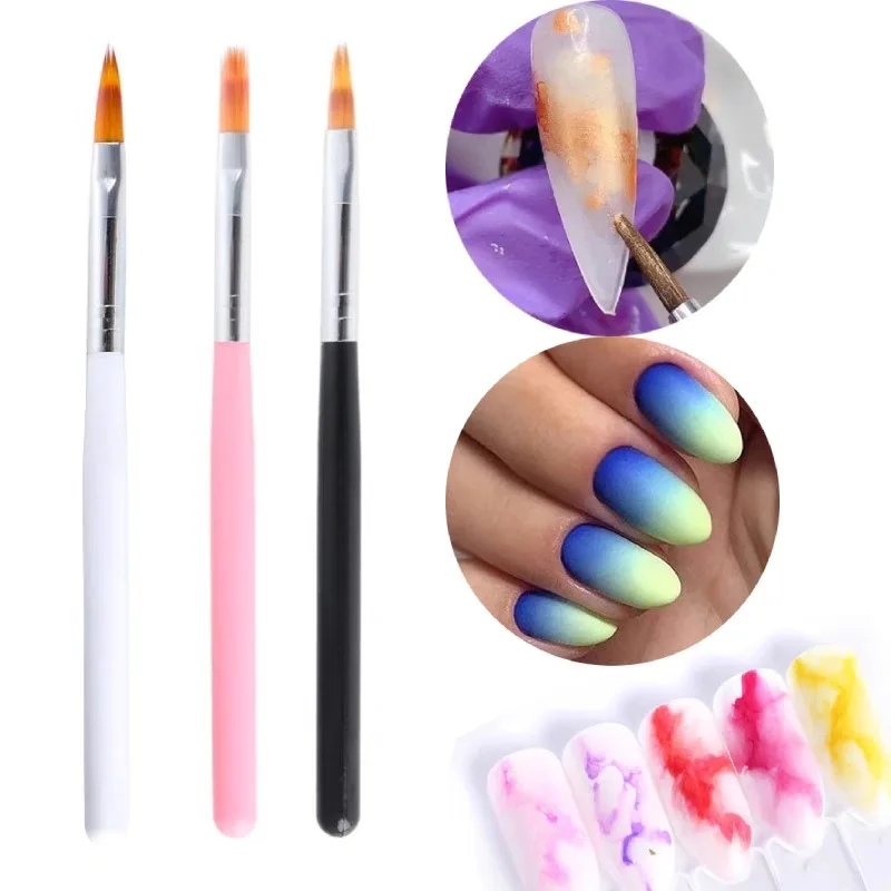 Custom Logo Hot Sell Nylon Hair Uv Gel Ombre Nail Art Brush With Wooden  Handle For Nails Manicure Pedicure - Buy Ombre Brush Gel,Ombre Brush Nail  Art,Ombre Nail Brush Product On Alibaba.Com