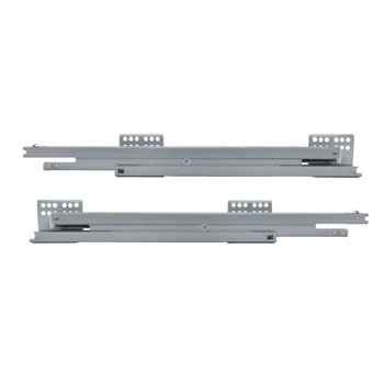 Concealed drawer slide rail three section extension side installed rail buffer galvanized steel plate