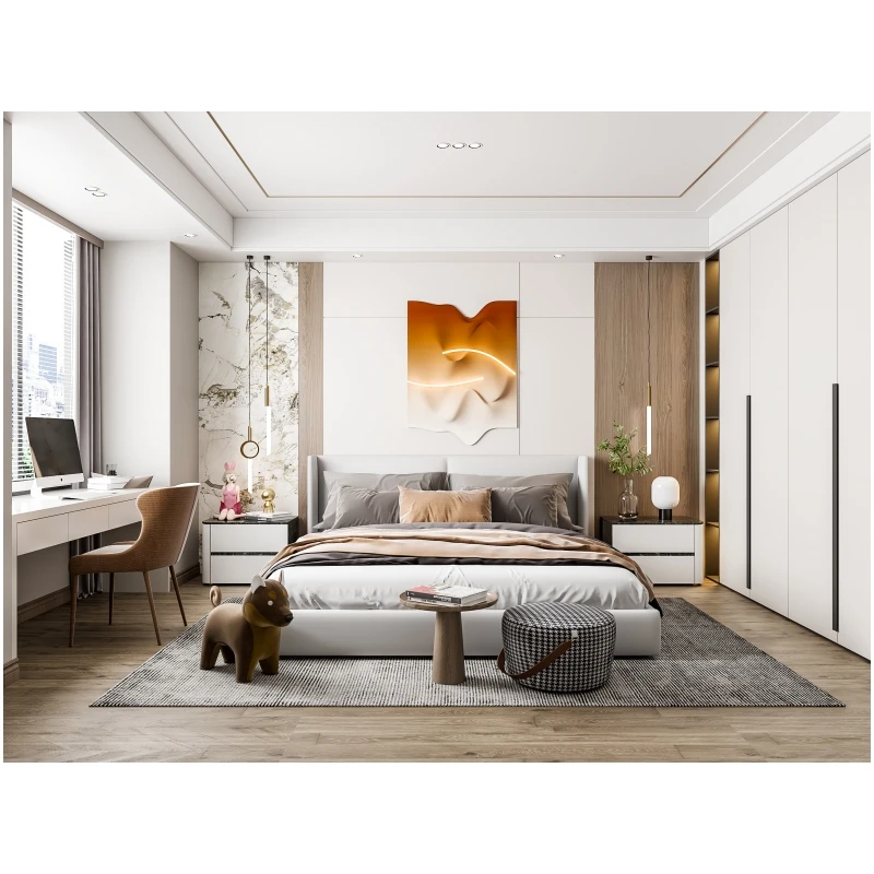 Custom Luxury Hotel Wardrobe With French Style White Wood Closet Bedroom European Wardrobe Cabinet