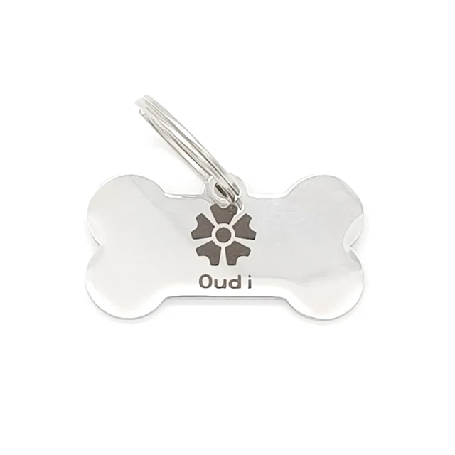 Этикетка дизайн милая бирка в форме кости для собаки лазерная гравировка на заказ с металлическим именем животного