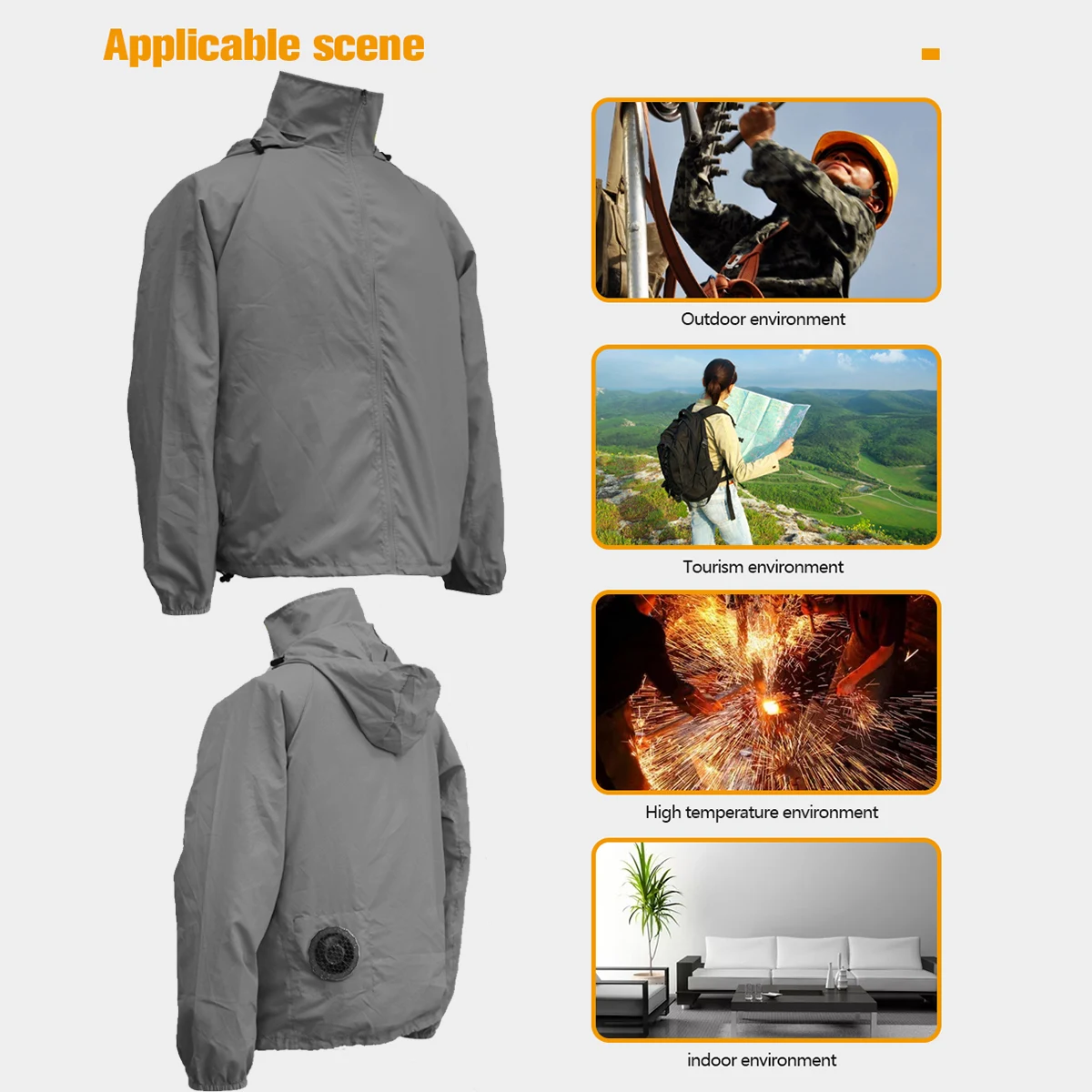 Air Conditioned Cooling Fan Jacket for Labor Worker USB Cooling Fans for Jacket UV Protection Fan Jacket