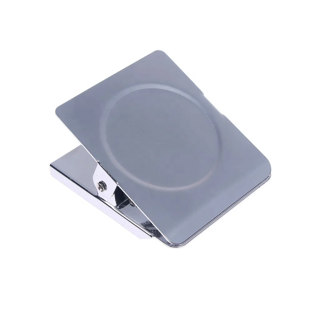 Magnet Hook Clips Refrigerator Spring Loaded Magnetic Wall Clip Memo Note Holder Silver