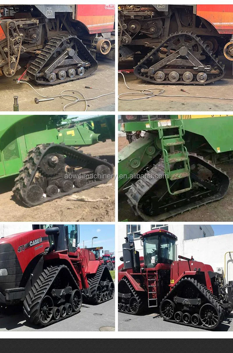 Triangle Rubber Track Crawler Chassis Wheel Undercarriage for Deere Windrower W150  Agriculture Tractor Use