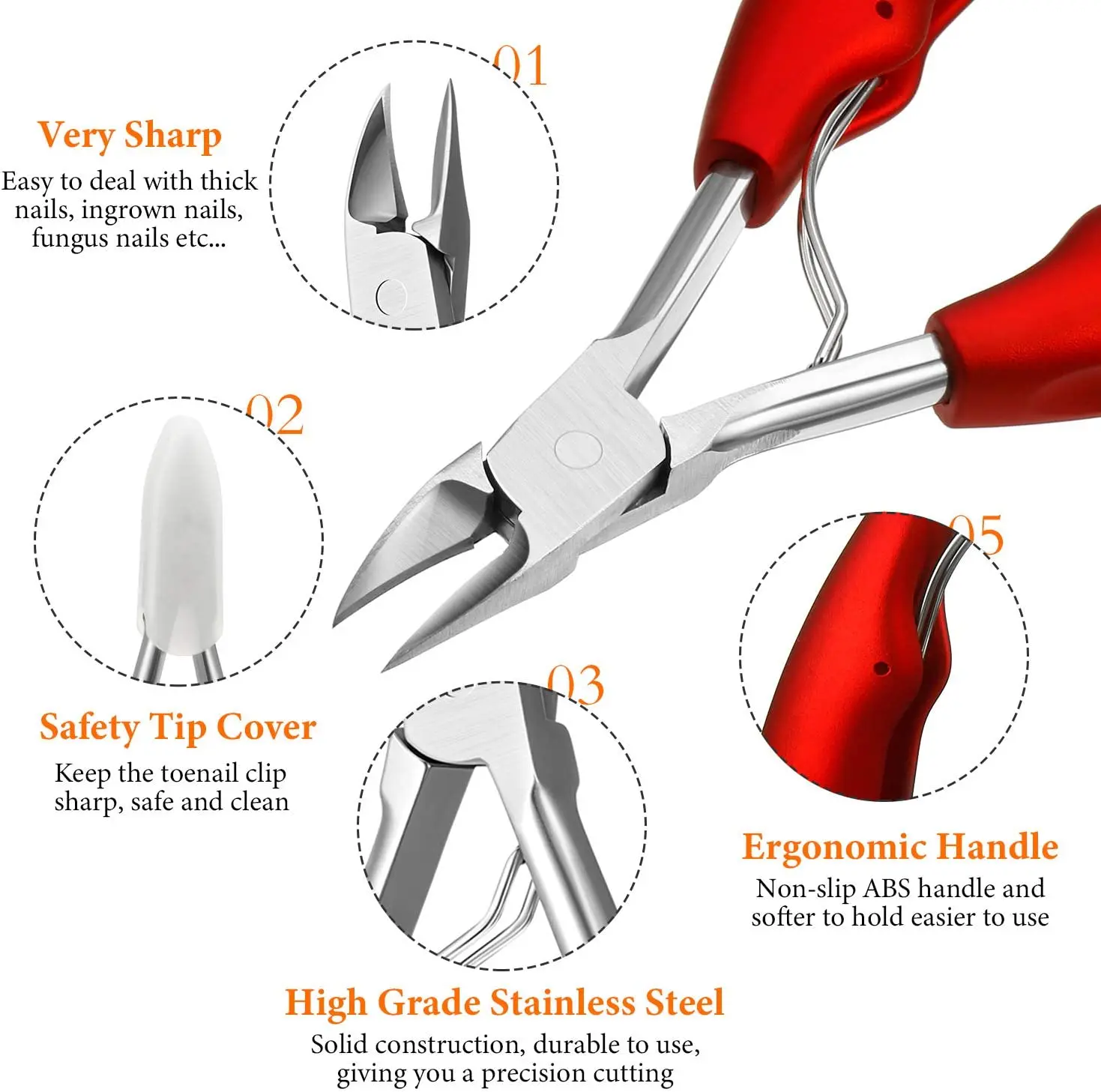 Кусачки для педикюра из нержавеющей стали, профессиональные кусачки для ногтей, толстые вросшие жесткие кусачки для ногтей, набор инструментов для педикюра