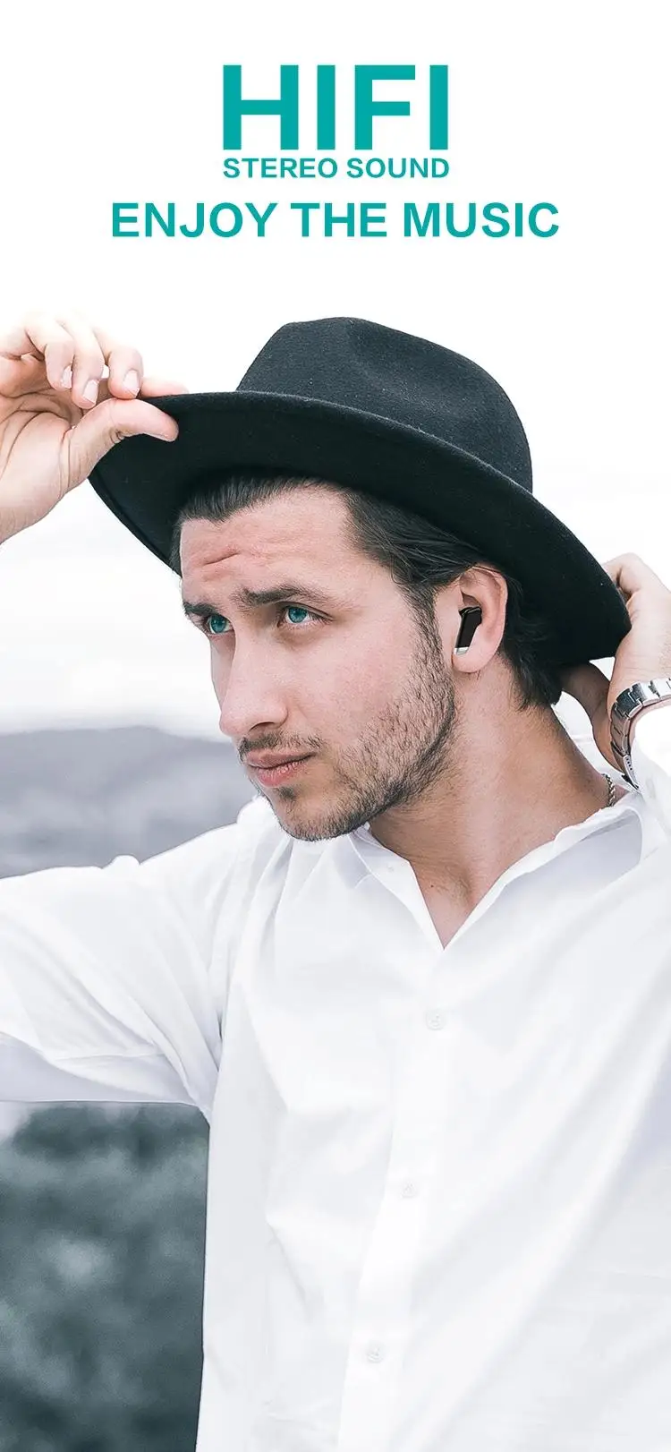 Handsfree wireless headphone earphone noise cancelling wireless headset earbuds