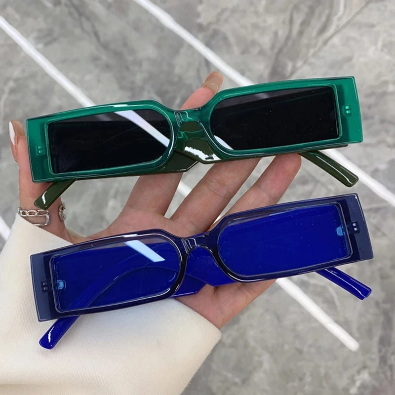 2024 New Designer Rectangular Sunglasses Women Men Vintage Small Square Famous Brands Sun Glasses Hip Hop Party Eyewear Oculos