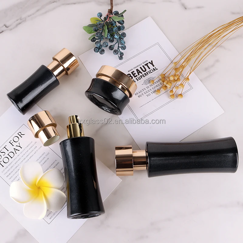 Luxury Cosmetic glass bottle set new special fashion design style Skincare cosmetic packaging glass container manufacture