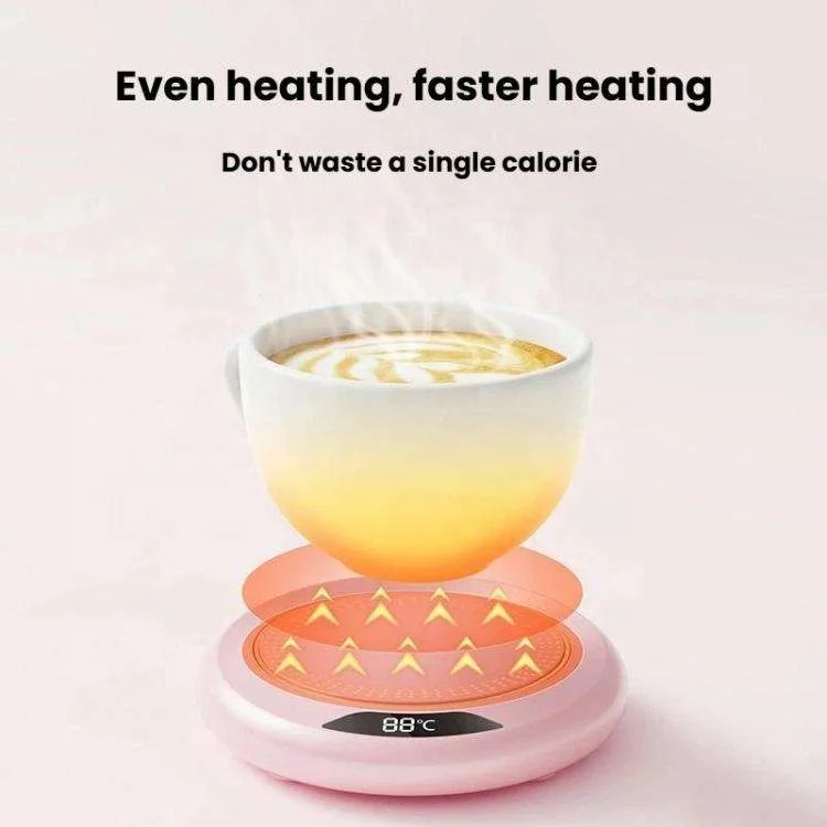かわいいUSB給電式飲料保温コースター LED温度表示 恒温ヒーター お茶 ミルク ホットドリンク用 6