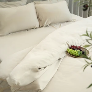 100% Eucalyptus Tencel Lyocell Bedding Set 4-Piece White Optional Colors Luxury Comfortable Durable Breathable Cooling Bed Bed