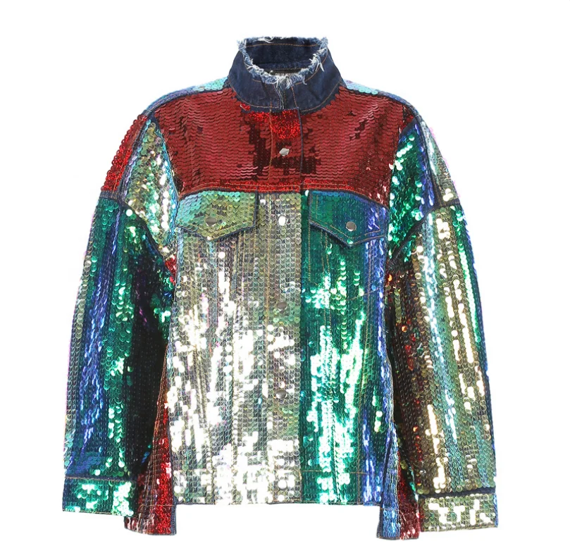 multi colored sequin jacket