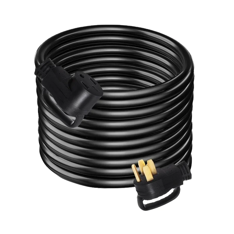 Cable de extensión Nema25-50P a 14-50R de 14 pies y 50 A para carga de vehículos eléctricos, caravanas, remolques, uso en exteriores, material de cobre, voltaje nominal de 125 V