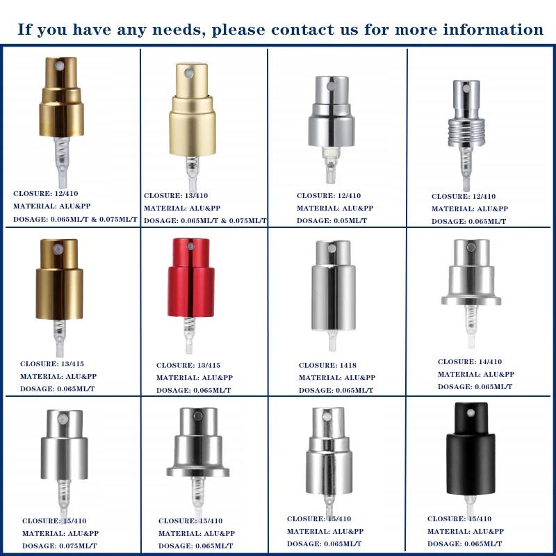 Wholesale Customization 13 mm Aluminum Mini Fragrance Mist Sprayer Head High Quality Perfume Spray Pump-MOQ10000PS
