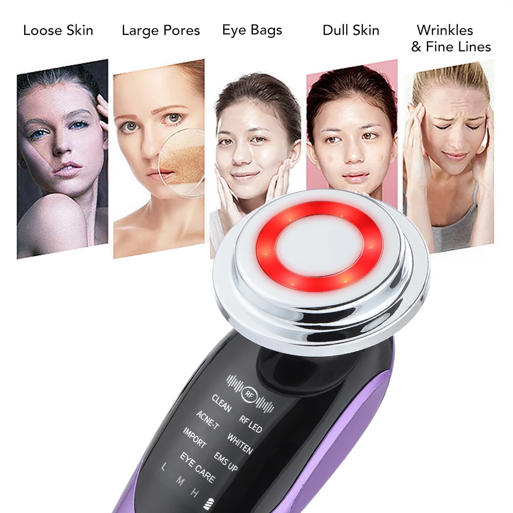 Anti Wrinkle Face Lifting Beauty Device RF Microcurrent Skin Rejuvenation Facial Massager