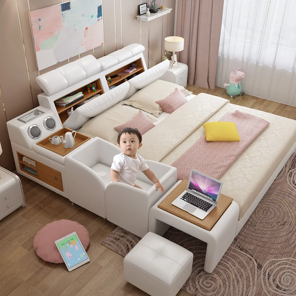 Modern Design Smart Sex Beds Bedroom Furniture Leather Fabric King size Beds  WiFi Speaker USB Charger Massage up-holstered beds| Alibaba.com