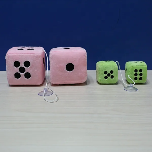 Wholesale Custom Fluffy Dice Set Super Soft Plush Stuffed Colored Polyester ODM Embroidered Technique on Sale of Two Dice