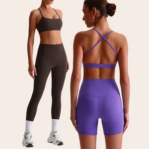 Special Offer for Best Seller Custom Logo Fitness Yoga Set Women Quick Dry Sports Suits Tummy Control Elastic Shorts Leggings