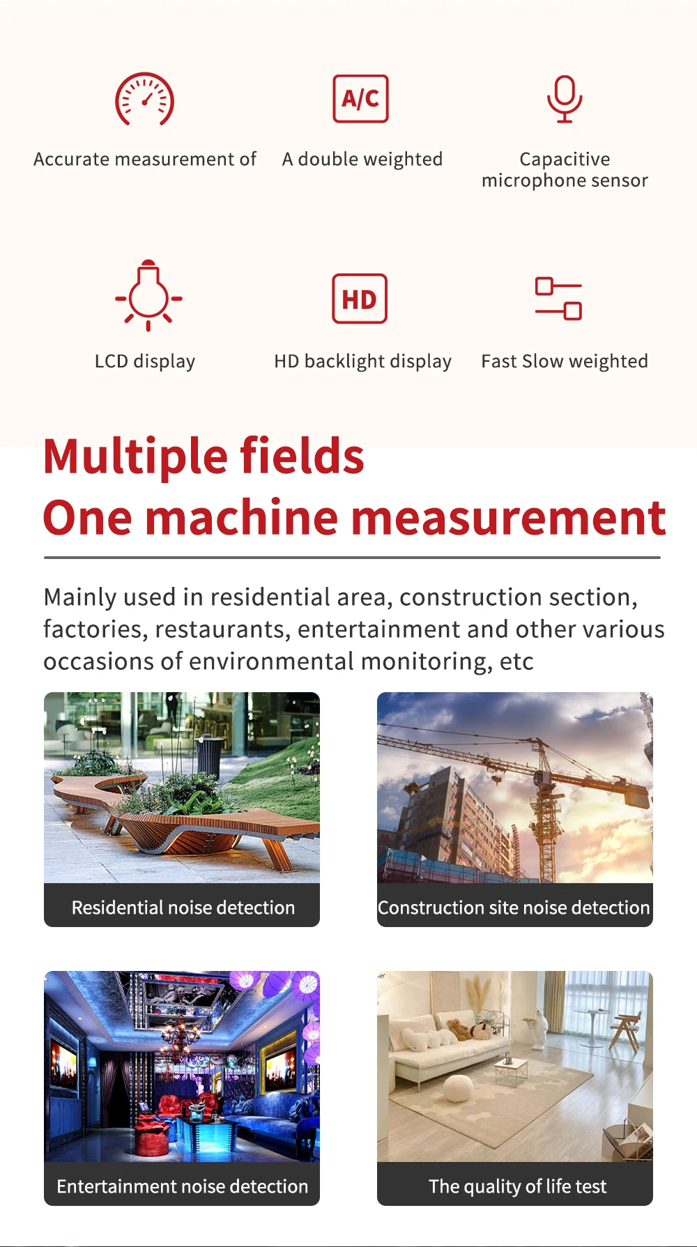 Noyafa Nf562 Digital Sound Level Meter Decibel Tester Condenser