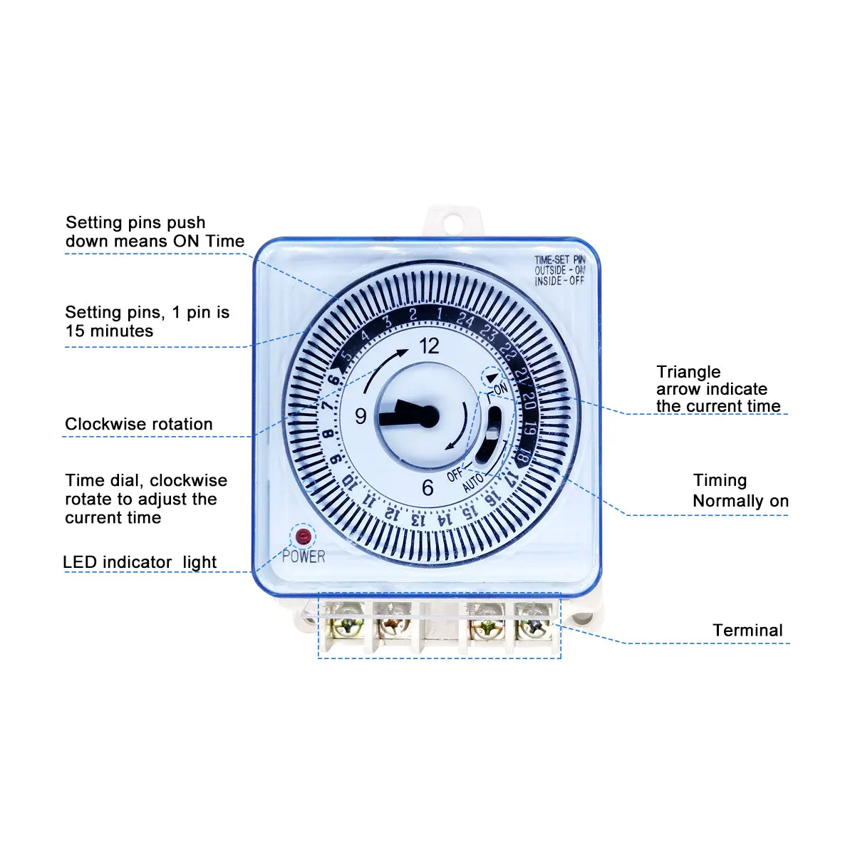 Meccanico 5 Min Modul Delay Double Pole Timer Switch