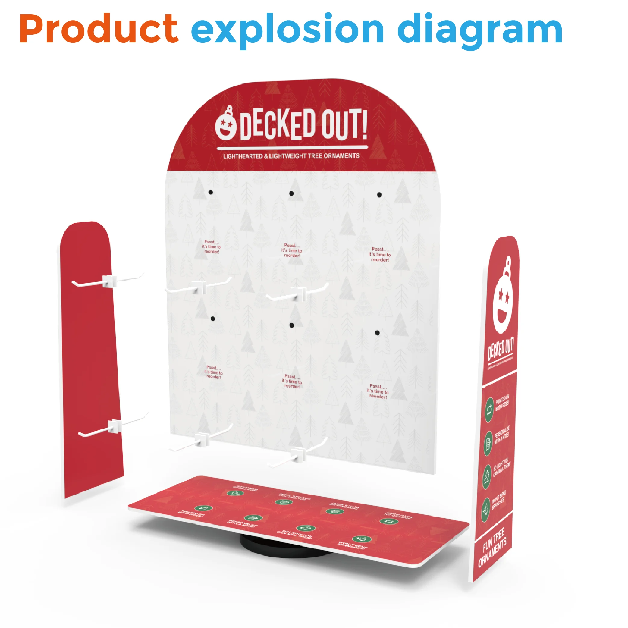 Customized Table Top Rotating Acrylic Pvc Wood Display Stand Counter Display Rack for Jewelry & Gifts & Keychain Retail Stores