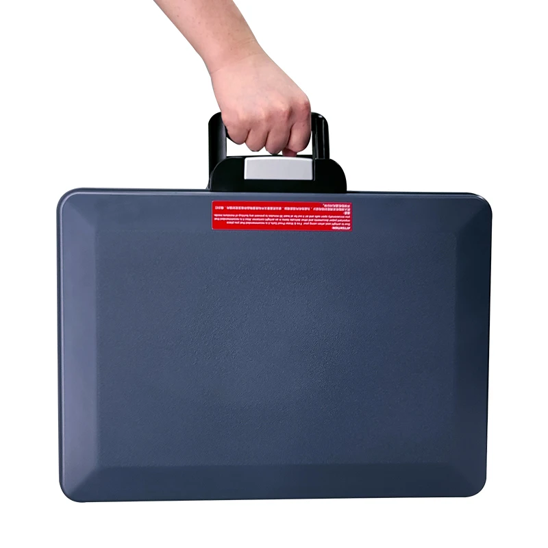 Small Portable Safe Box Two Key Locking Fireproof Box for Documents, Electronics, CDs, USBs -2011