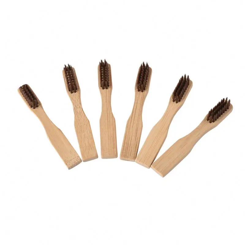 Профессиональное производство, плоская короткая ручка, Бамбуковая зубная щетка Tingsheng для путешествий
