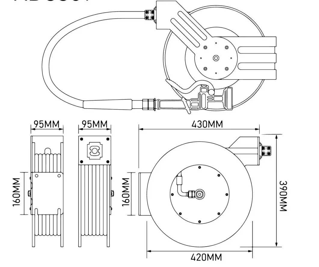 Stainless Steel Classic Water Gun Commercial Kitchen Bathroom High Flow Spray Valve Spring Retractable Pre-Rinse Reel Cable Hose manufacture