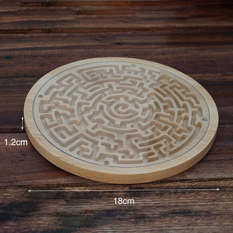 Wooden round maze game children‘s concentration training game intelligence development maze toy