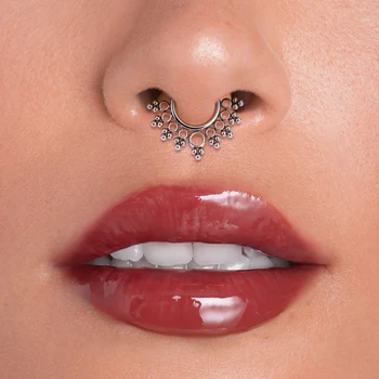 G23 Titanium Piercing Septum Nose Rings Hoop 16G Helix Daith Tragus Clicker Cartilage Conch Earring Piercing Jewelry