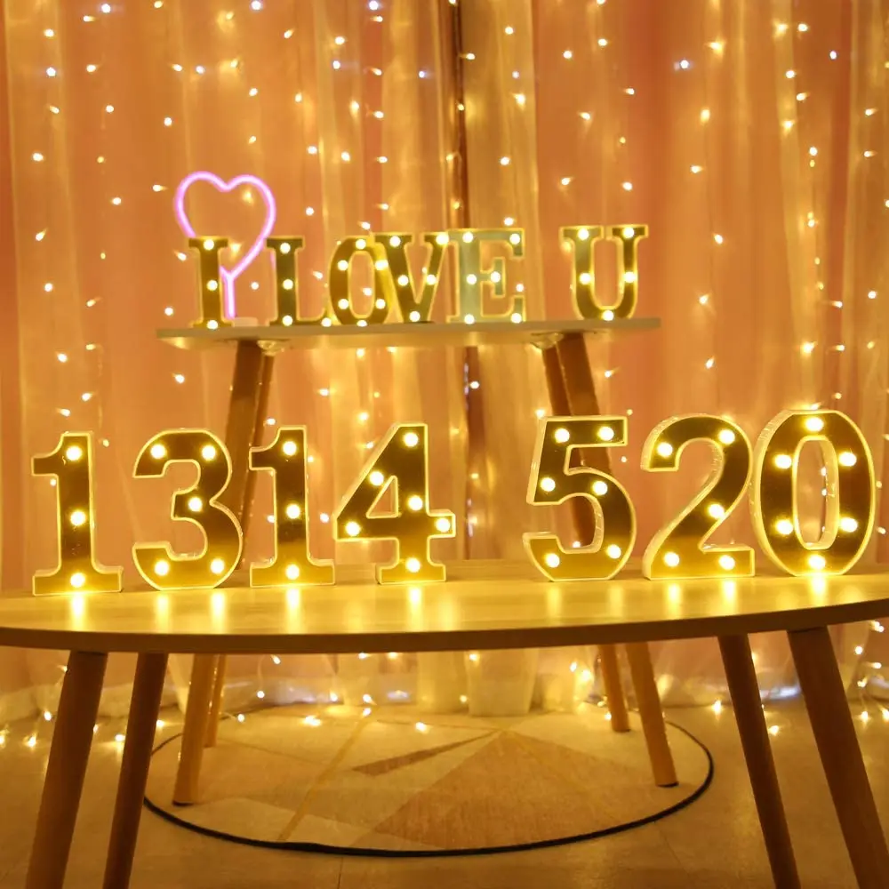 Alphabet LED Letter Lights Up Standing Hanging Wedding Xmas Birthday Party Decor 