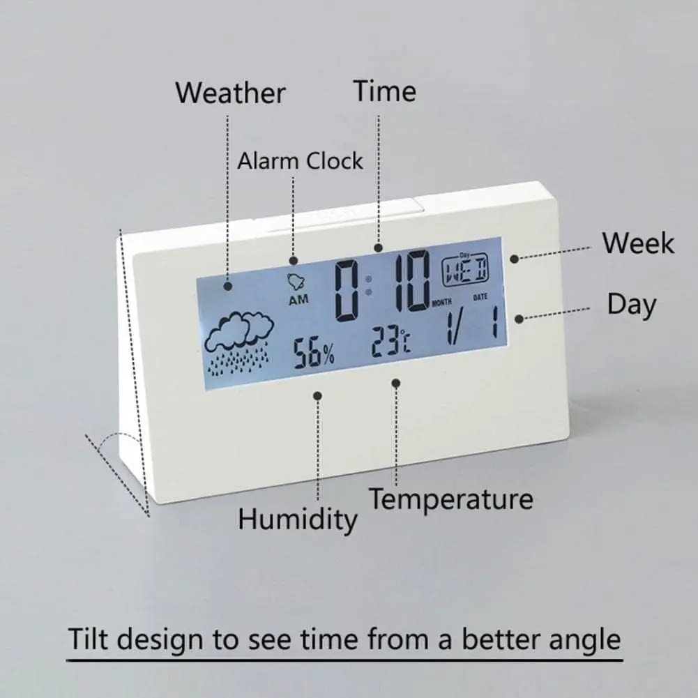 Wholesale Multi-Function Thermometer Calendar Display Snooze Transparent Table Desk Clock Smart Digital Alarm Clock