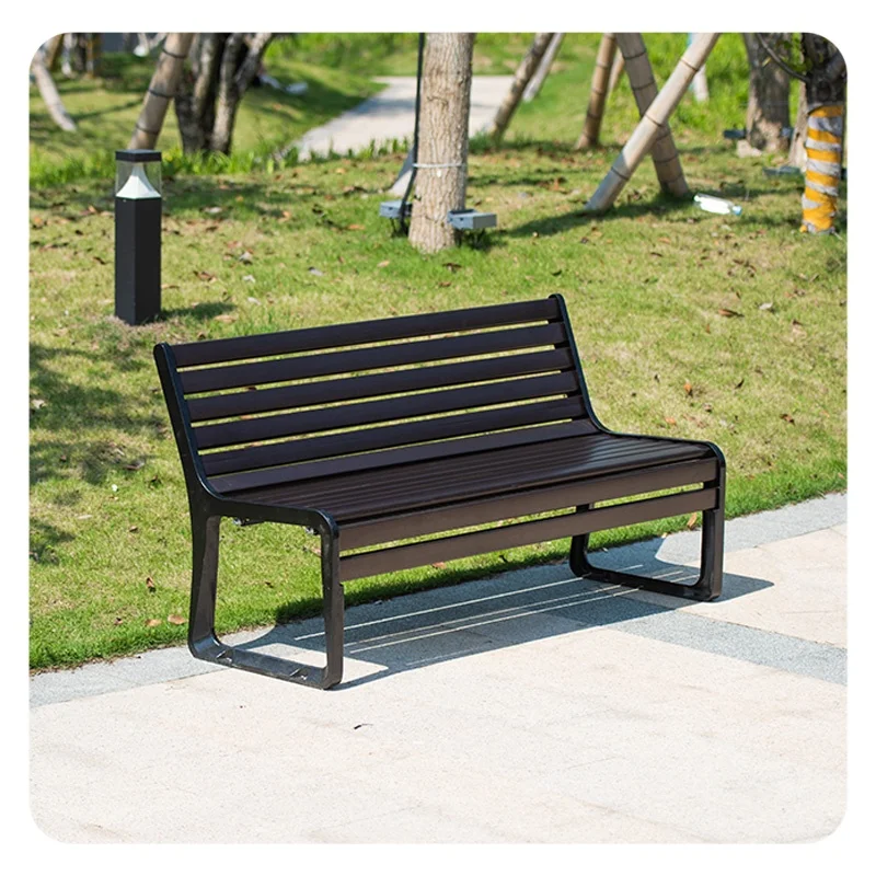 Modern wind aluminum outdoor park bench with backrest