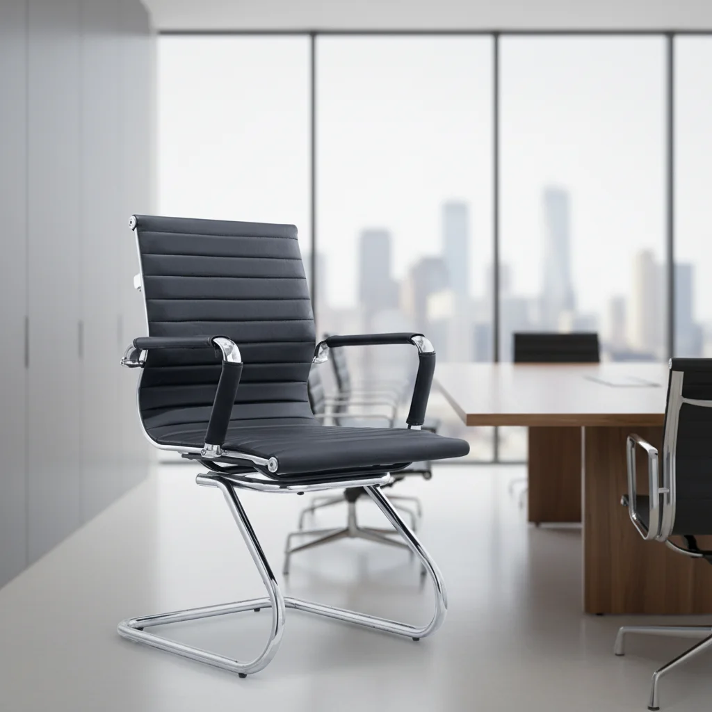 Assembly Executive Office Swivel Chair with Steel Frame Synthetic Leather Ergonomic Design 5